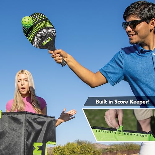 Pack 'N Go Pickleball Set with Goals & Paddles - Portable Outdoor Game for 4 Players