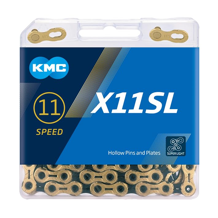KMC X11SL Gold/Black 11-Speed Bicycle Chain - Compatible with Shimano, Campagnolo, SRAM
