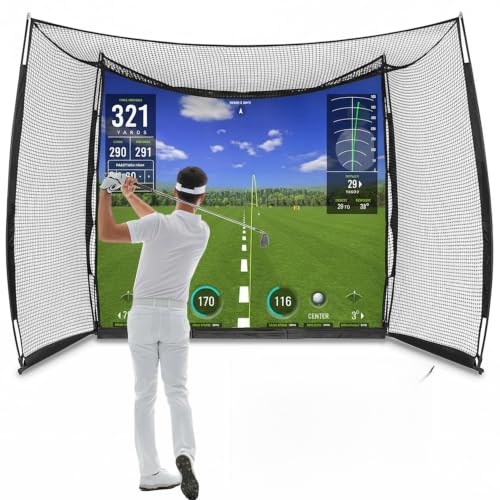 Rayzesttop 11x8Ft Golf Hitting Net with Projection Screen - Practice & Training