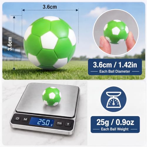 12PCS Multicolor Foosball Table Balls 1.42 Inch Replacements for Tabletop Soccer Game