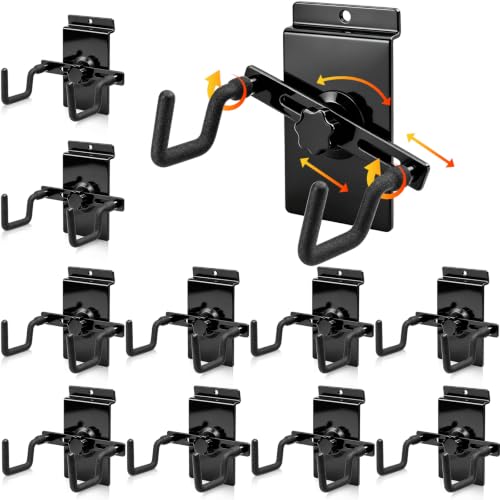 Yaocom 10 Pcs Slotted Panel Wall Mount Pistol Holders - Adjustable Gun Display Kit