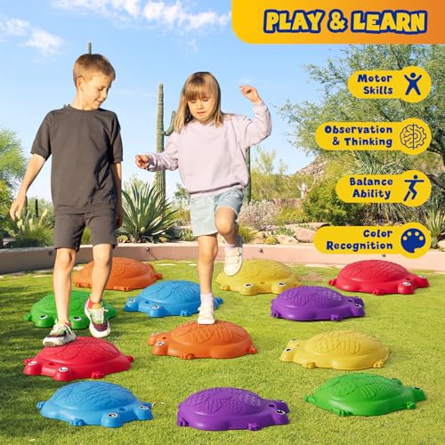 12PCS Kids Non-Slip Balance Stepping Stones Set - Indoor Outdoor Play