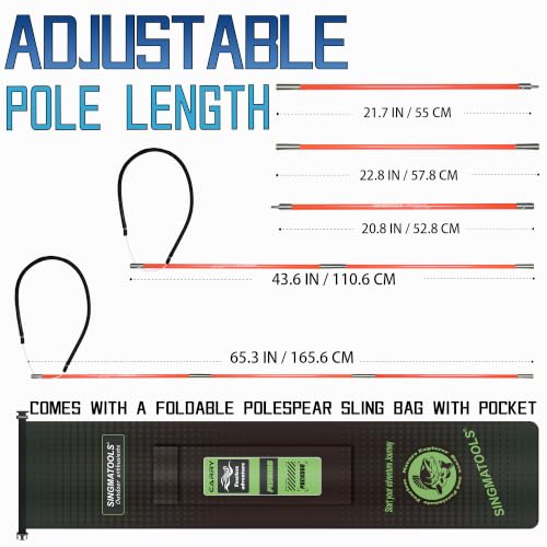 Orange Hawaiian Sling Spearfishing Pole Set - Fiberglass & Stainless Steel