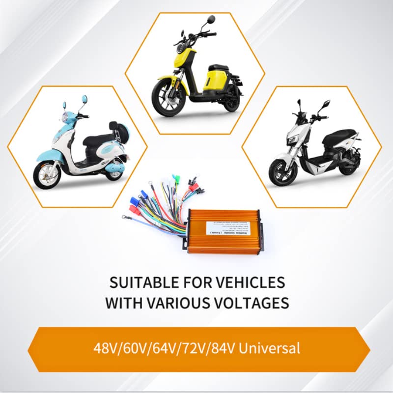 High-Power 48V/64V/72V Brushless Motor Controller 1000W-1500W for Electric Bikes