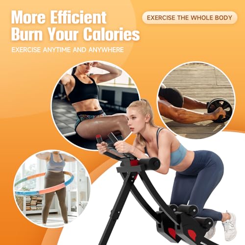 WECENI Black Foldable Ab Machine for Home Gym Core Workout Strength Training