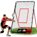 Red Volleyball Rebounder Net - Portable 7x4 ft Training Equipment for Spike & Smash - 5 Rebound Angles