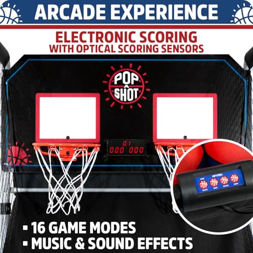 Pop-A-Shot Dual Shot Indoor Electronic Arcade Basketball - Black