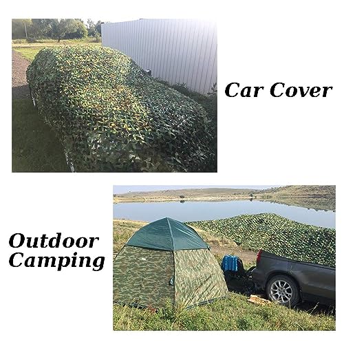 Yeacool Woodland Camo Netting 19.7ftx19.7ft Mesh Backing Hunting Camouflage Net for Blind