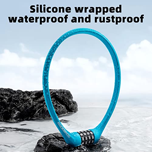 Blue Bike Cable Lock with 4-Digit Combination Anti-Theft Lightweight 1.83ft
