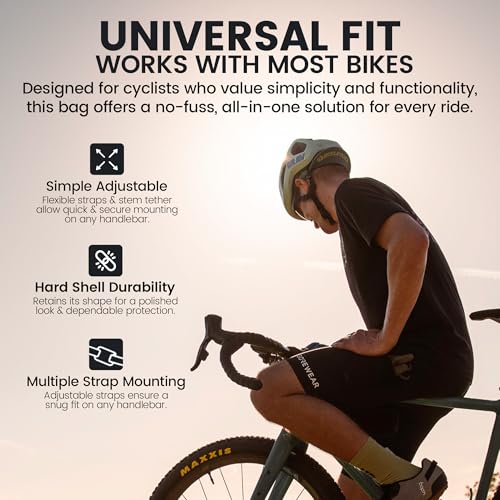 ALMSTHRE Signature XL Bike Handlebar Bag Midnight Black Waterproof Hard Shell