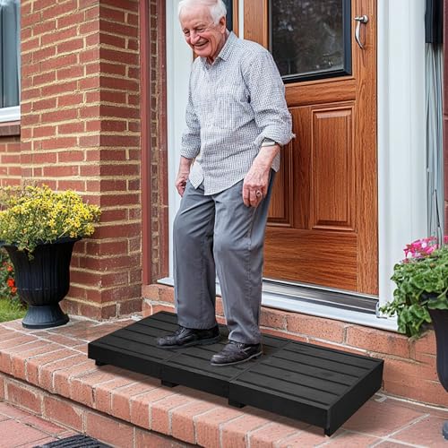 Koretech Black Wooden Outdoor Step Stool - 3.5-inch Height, 35-inch Platform
