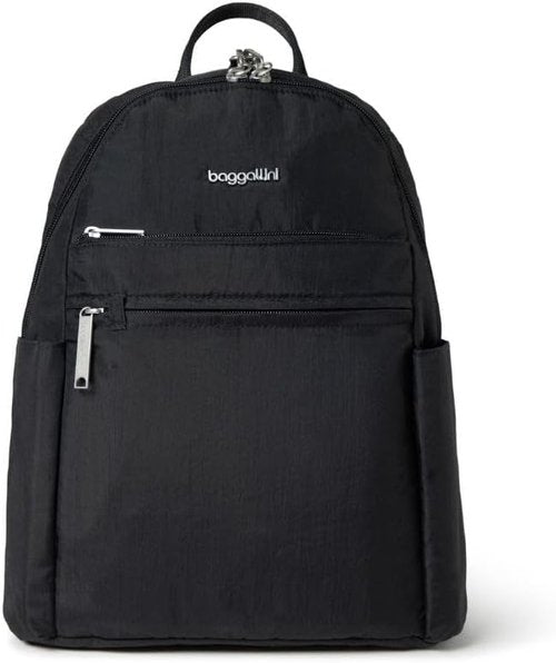 Baggallini Securtex® Anti-Theft Travel Backpack - Slash-Resistant Nylon Daypack with RFID | Black