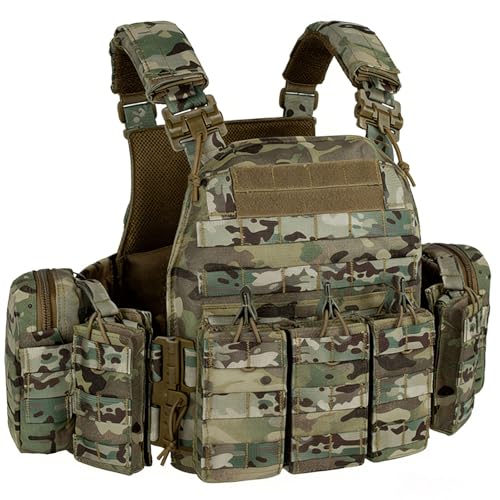 Tactical Outdoor Vest with PALS Molle System - Quick Release Adjustable Hunting Vest, One Size Cp