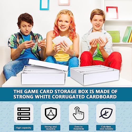 White Trading Card Storage Box Set 16 Packs 3200 Count with Dividers