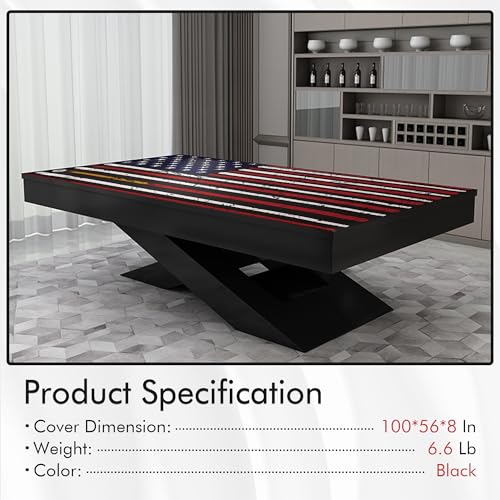 Outdoor Leather Waterproof Pool Table Cover 8FT Black Fitted for 6.5ft Billiard