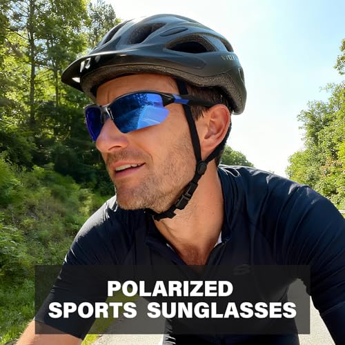 Sports Polarized Sunglasses for Men Cycling Running Fishing UV Protection Sun Glasses - 4pcs White, Black, Red, Green, Blue