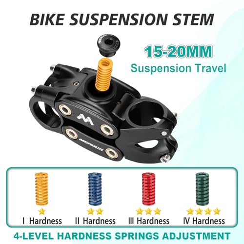 BUCKLOS 7° 90mm MTB Shock-Absorbing Bicycle Suspension Stem 31.8mm Handlebar