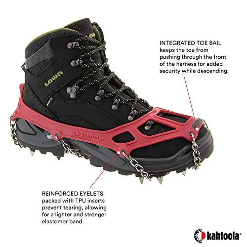 Kahtoola MICROspikes Winter Snow & Ice Traction Gear Red X-Large
