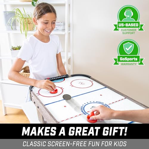 40 Inch Tabletop Air Hockey Game for Kids - Modern Oak Finish