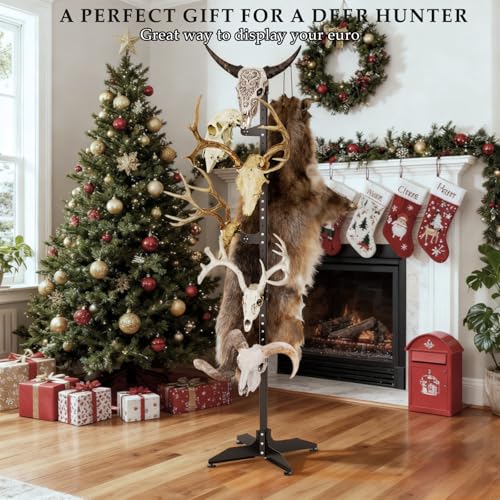 Adjustable Trophy Mount Display Rack for Deer Antlers and Skulls