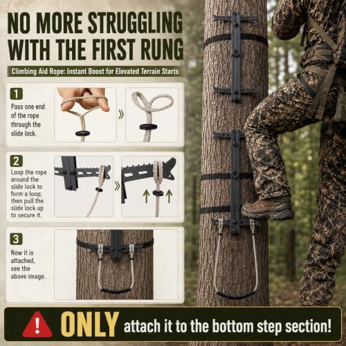FUNHORUN 4 Pack 20-Inch Climbing Sticks with Bonus Aider for Hunting & Tree Stand Setup