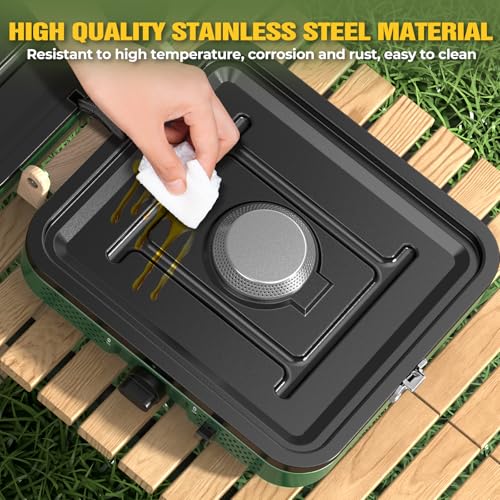 Portable Double Burner Camping Stove with Carrying Bag - 10,000 BTU Foldable Gas Stove