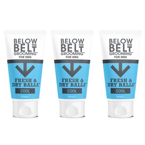 Below The Belt Grooming Intimate Deodorant - Fresh & Dry Protection Against Sweat & Odour | Cool Mint, 3 x 75ml