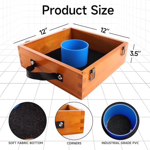 GSE Washer Toss Game Set with Oak Finish - Outdoor Lawn Game with 8 Washers & Bottle Opener - Portable Backyard Fun