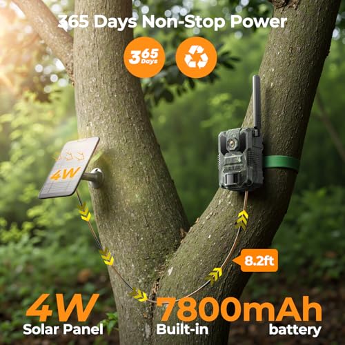 VOOPEAK TC36 Cellular Trail Camera 4G LTE 2.5K HD Live Streaming, Night Vision