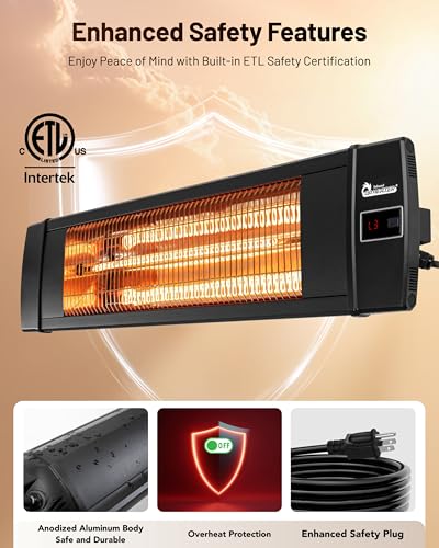 DR. INFRARED HEATER 35 Inch Portable Indoor & Outdoor Space Heater with Remote Control