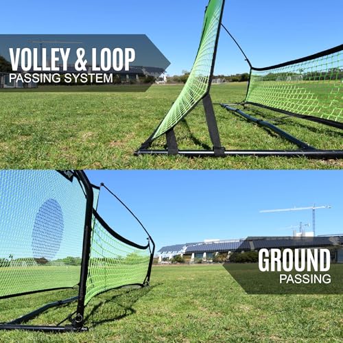 Soccer Rebounder Net 6.5x4 ft & 6.5x1.5 ft Practice Nets Portable Training Equipment