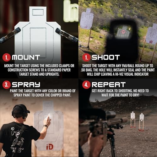 ID TQ-20 Self-Healing Rubber Shooting Target - Reusable, Weatherproof, Rated for All Calibers Up to .50 BMG