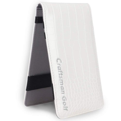 CRAFTSMAN GOLF Crocodile Pattern Golf Scorecard Holder and Yardage Book Cover Case Protector (White)
