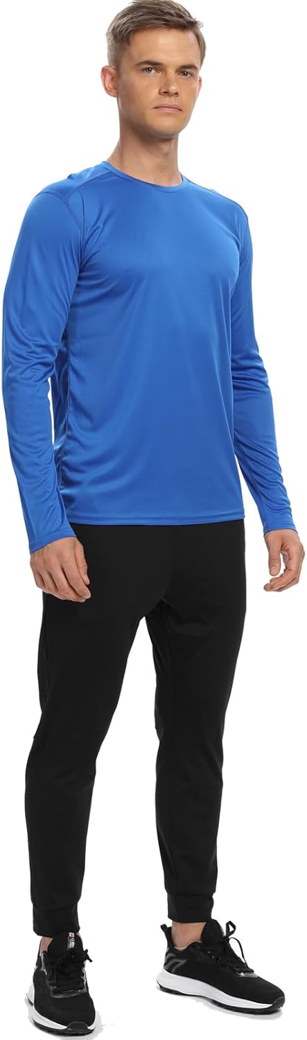 Skiennix Men's Long Sleeve T-Shirts - UPF 50+ Sun Protection, Quick-Dry Workout Apparel | 1 Pack/6 Pack