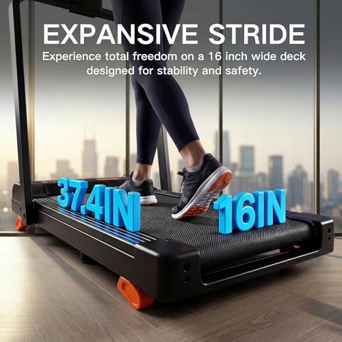 BARWING Foldable Incline Walking Pad Treadmill with Handles, 3.0HP Quiet Motor, 7.5 MPH, Black