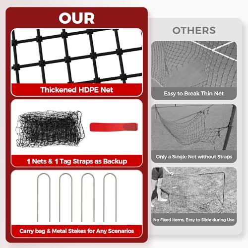 Red Volleyball Rebounder Net - Portable 7x4 ft Training Equipment for Spike & Smash - 5 Rebound Angles