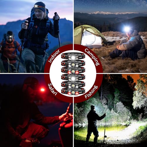 Northlet Black Rechargeable Headlamp 12 Pack - 3000 Lumens LED Camping & Outdoor Headlight with Motion Sensor