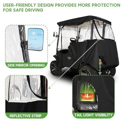 10L0L 2 Passenger Golf Cart Enclosure Rain Cover with Windshield for Yamaha G14 G16 G22 G29 Drive2