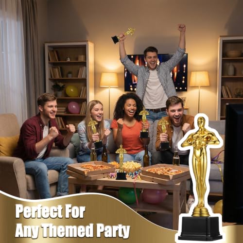 10 Inch Gold Award Trophy - Plastic Bulk Trophies for Recognition, Set of 6