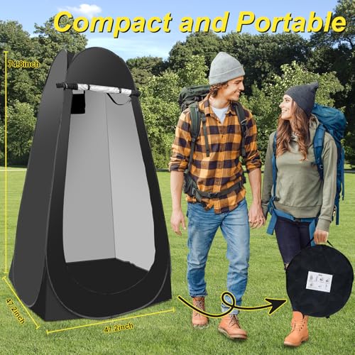 G2 GO2GETHER Black Pop Up Shower Tent for Camping with Rechargeable 6000mAh Shower