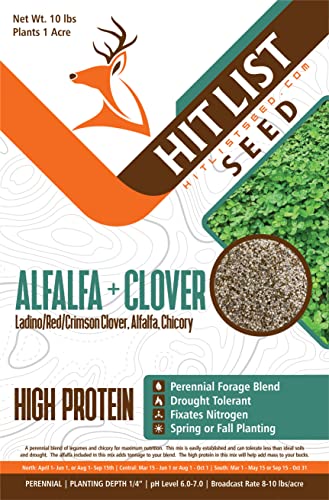 Hit List Seed 1 Acre Perennial Deer Food Plot Mix with Alfalfa & Clover