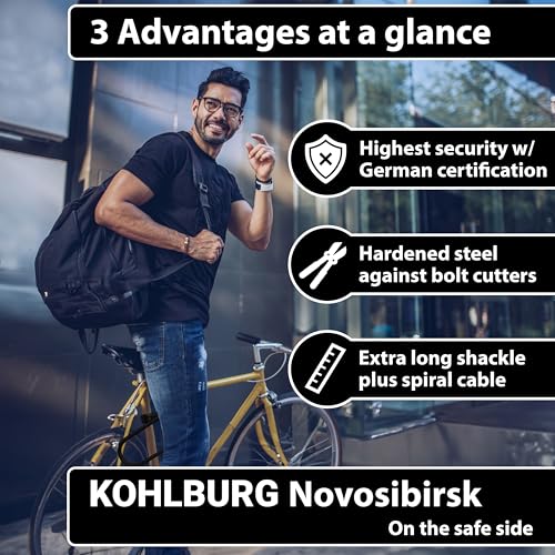 Kohlburg High Security U Lock with 4 Keys, Sold Secure Diamond Certified Bike Lock