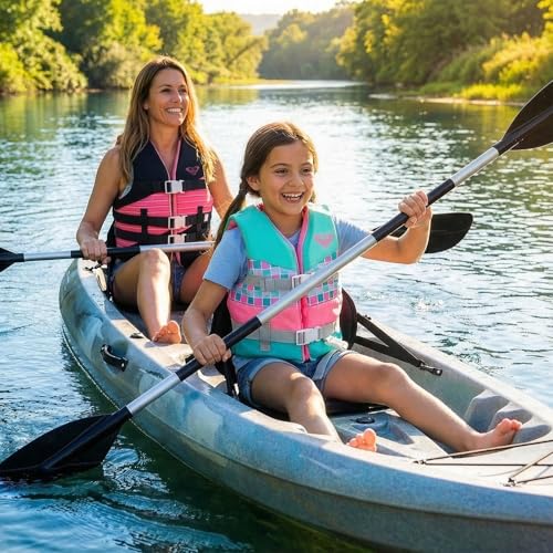 Kids Life Jacket for Waterskiing & Boating - Green, 33-55 lbs, USCG Approved, Toddler PFD with Safety Strap