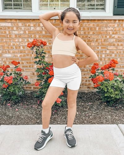 Girls Sports Bra for Dance Running Gymnastics - Creme, Age 10-11 - Stelle