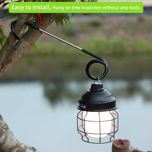 Kuyafenni Camping Lantern Hooks, Outdoor Lighting Hooks for Camping Tent lamp Hanger, Bird feeders, Garden Lights, Lanterns, trinkets ; Sturdy Pole Hook for Tent Light, 3 pcs (Large & Long)