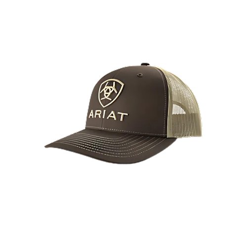 ARIAT Youth Boys 3D Embroidered Shield Logo Baseball Cap, Brown