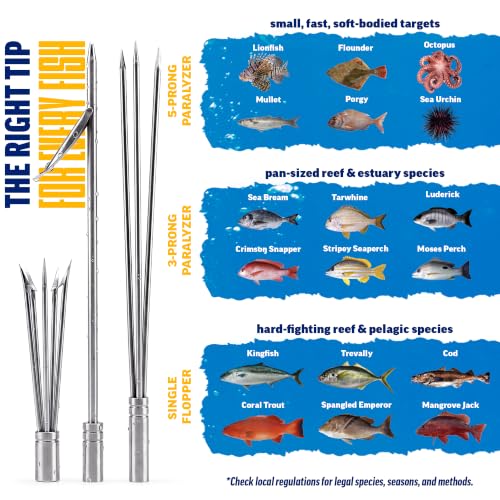 Reef Sling Spear Pole - 6ft Hawaiian Sling Fishing Spear with Blue Variation