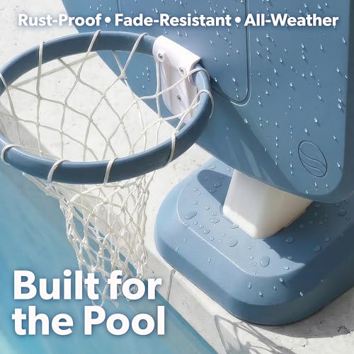 Coast Modern Outdoor Pool Basketball Hoop with Large Backboard & Water Basketballs