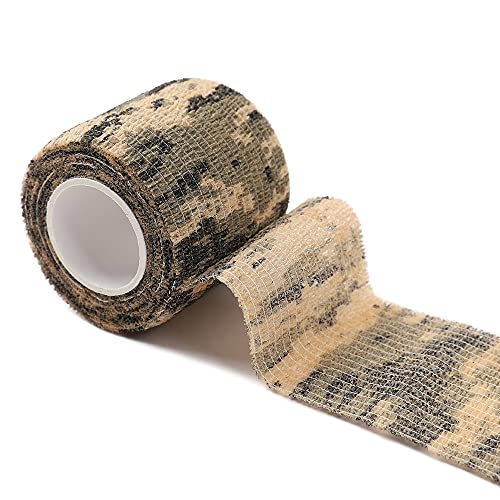 Camouflage Self-Adherent Bandage Wrap 12 Rolls - Green Military Camo Tape
