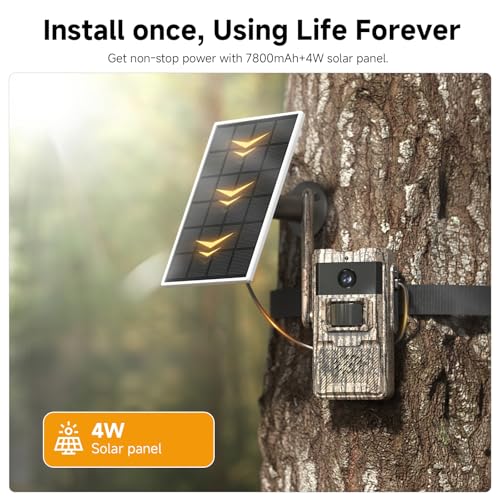 TKENPRO Camouflage Brown Trail Camera with Built-in 4G SIM & Unlimited Data - 2K Live Feed Night Vision